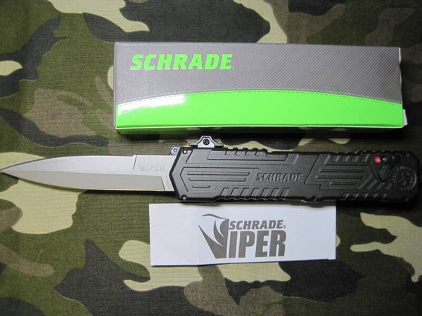 Schrade Viper OTF Assisted Opening Knife (3.5" Black) SCHOTF3B