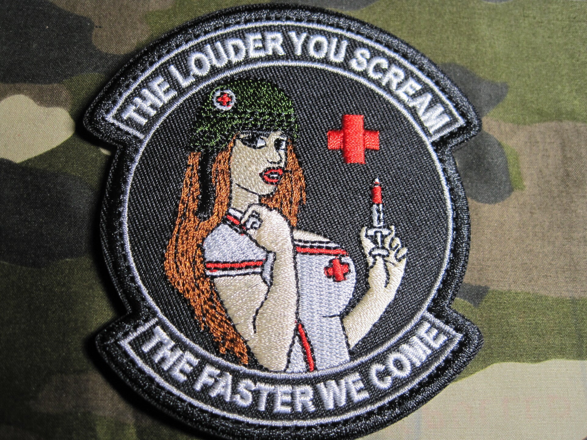 THE LOUDER YOU SCREAM - THE FASTER WE COME PATCH MEDICAL, HOOK BACK