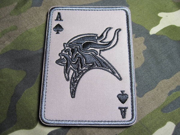 VIKING WARRIOR ACE OF SPADES MORALE PATCH HOOK BACK
