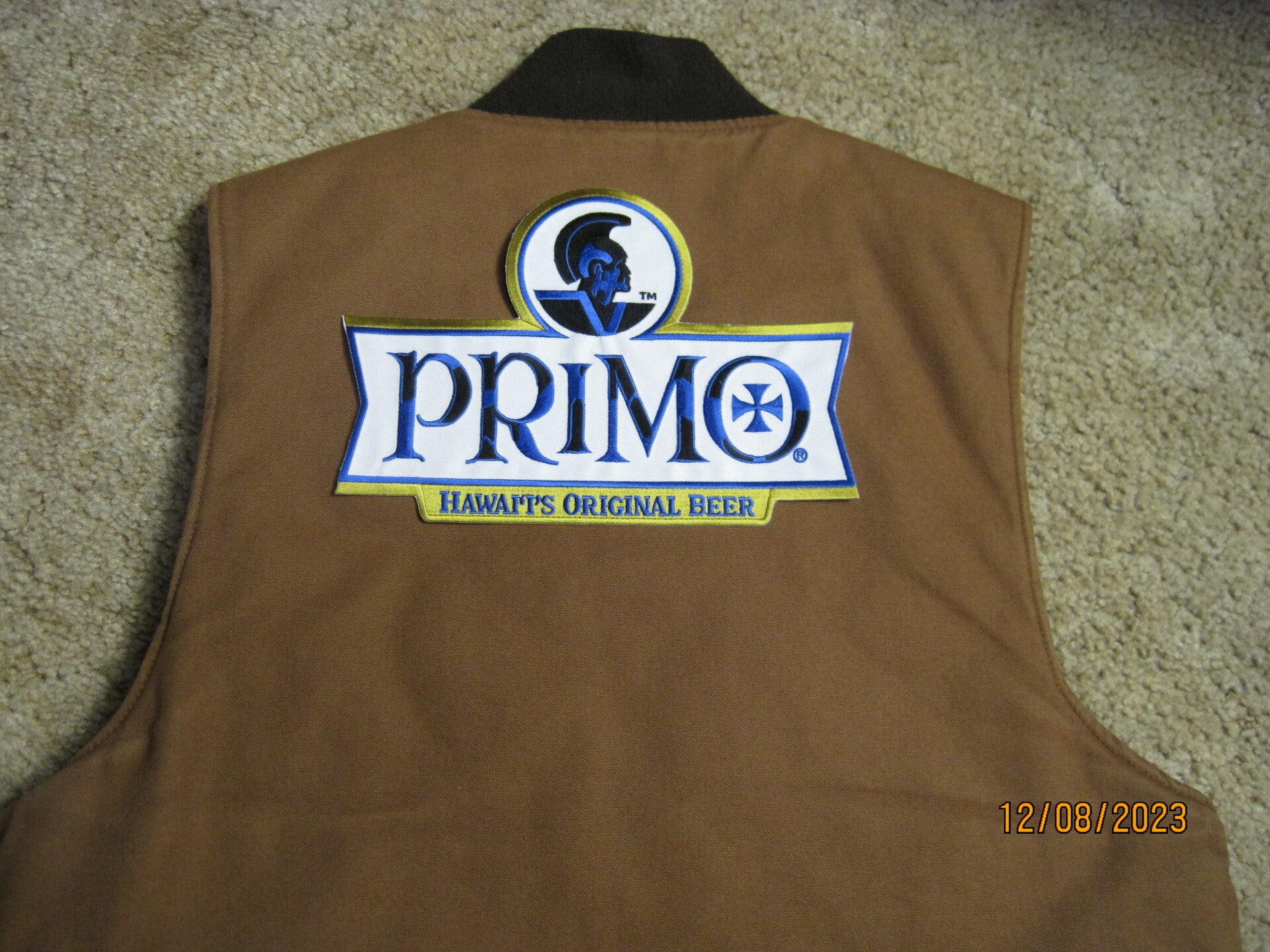 PRIMO BEER BACK PATCH LARGE IRON ON / SEW ON