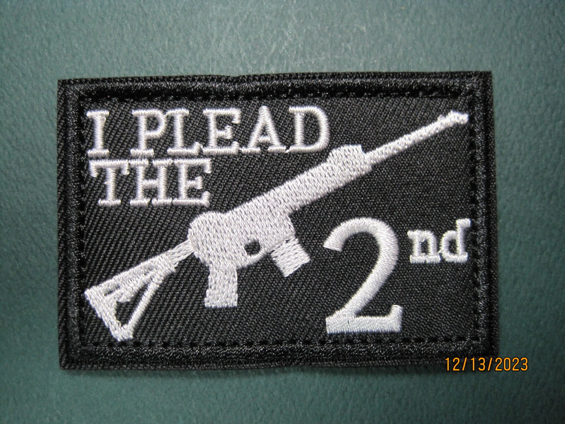 "I PLEAD THE 2nd" MORALE PATCH HOOK BACK