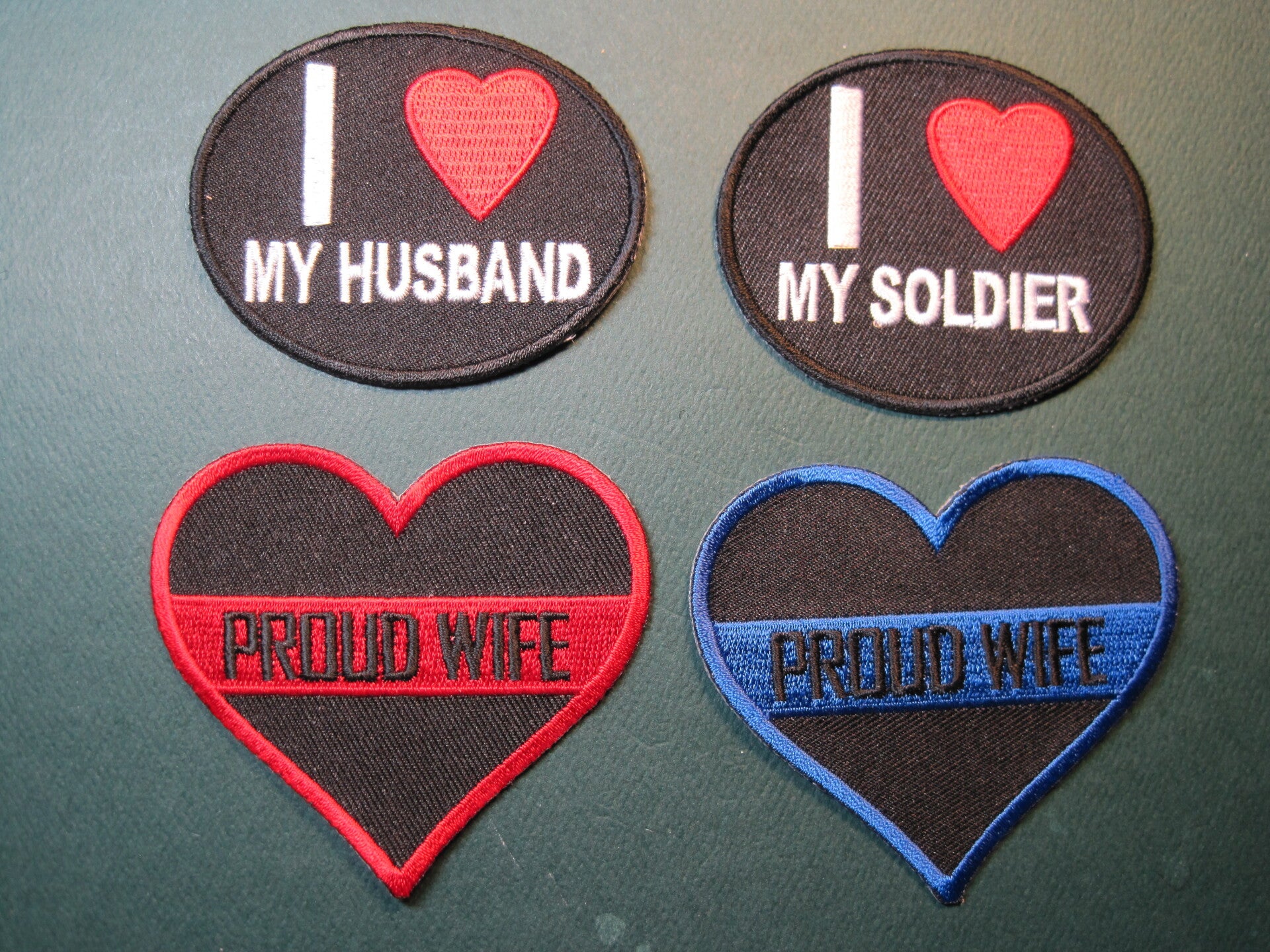 I LOVE MY HUSBAND / SOLDIER PATCHES ASSORTED LOOK AND CHOOSE!