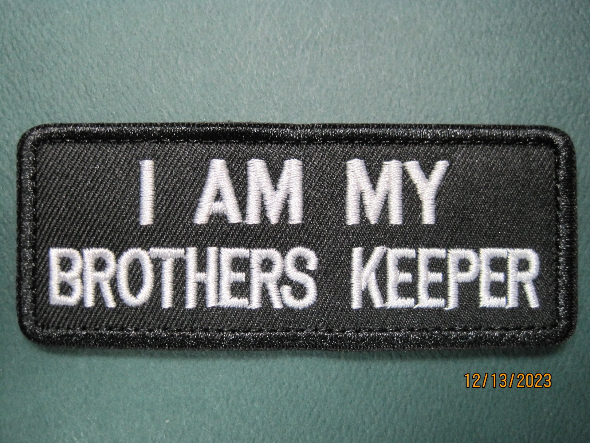 I AM MY BROTHERS KEEPER MORALE PATCH HOOK BACK