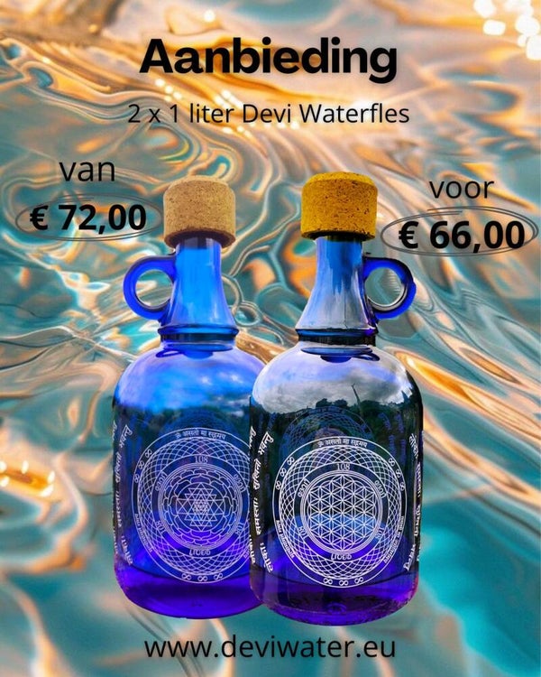 Aanbieding: 2 x de nieuwe Devi Waterfles 1 Liter