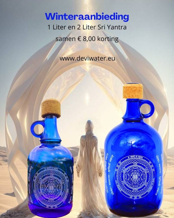 Winterractie: de nieuwe 1 liter Devi Waterfles en de geliefde Sri Yantra in 2 liter