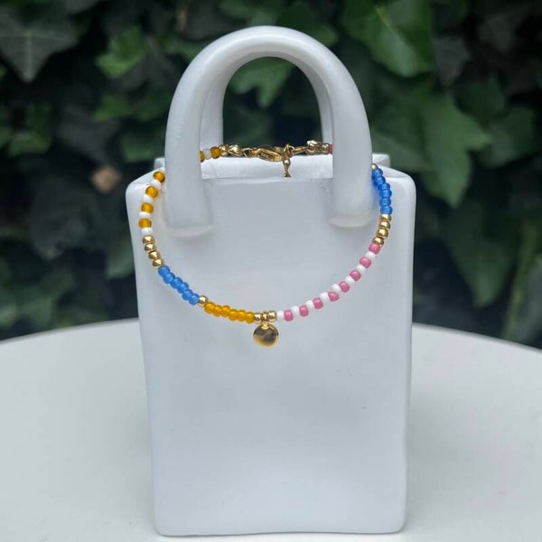 armbanden - zomercollectie/multi met bedel