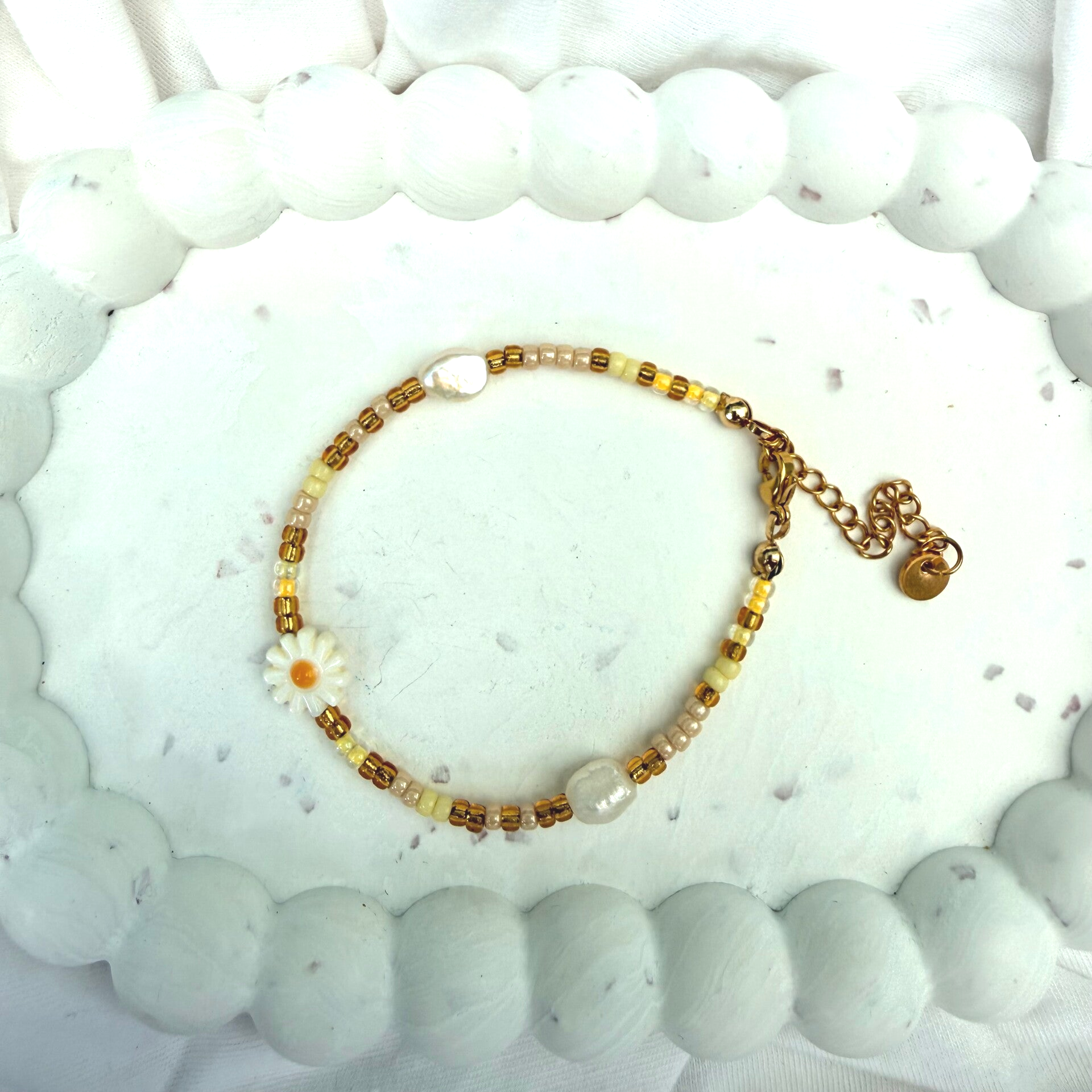 armbanden - zomercollectie/Camel beige bloem