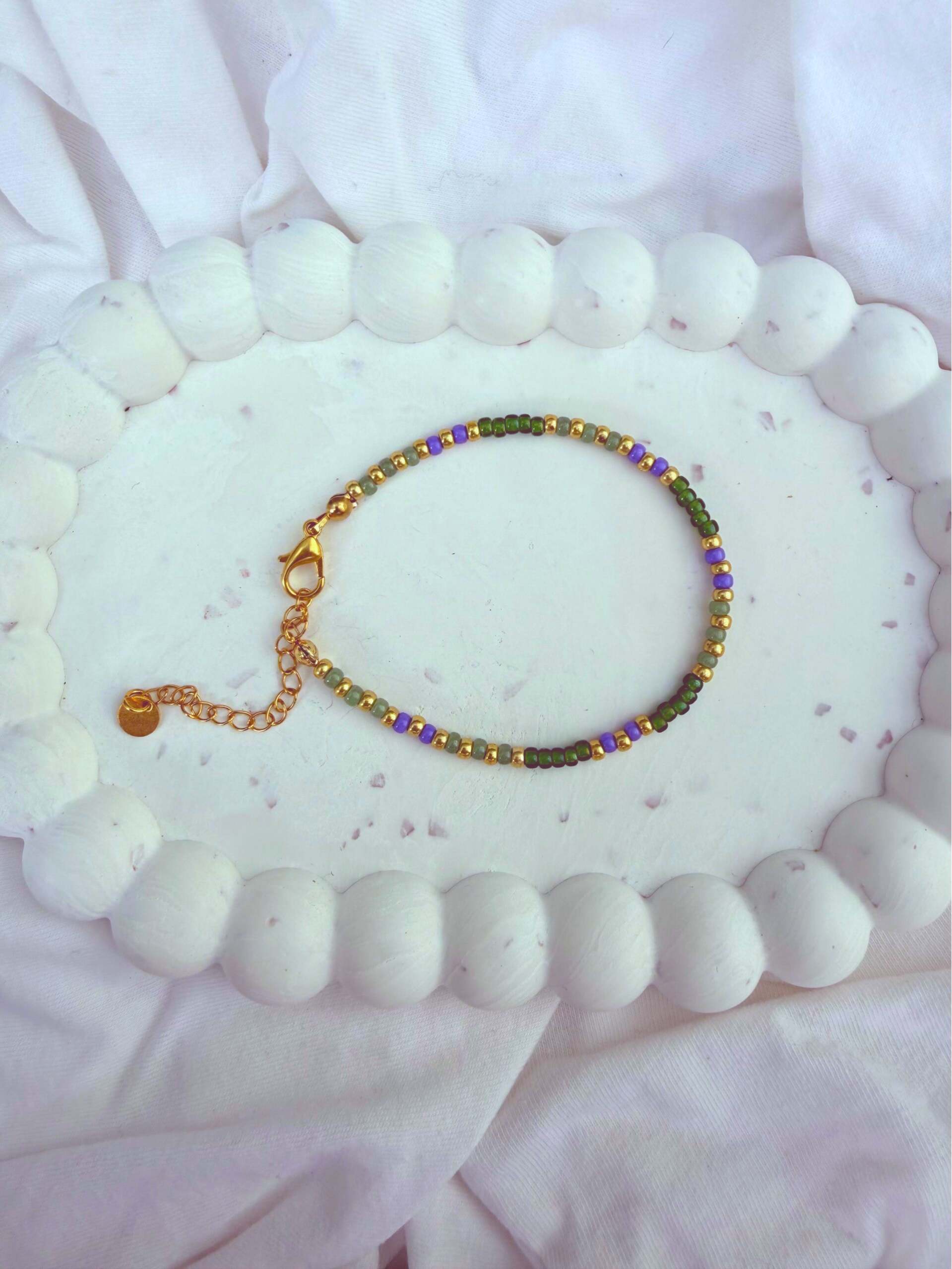 armbanden - zomercollectie/doorschijnend groen paars goud