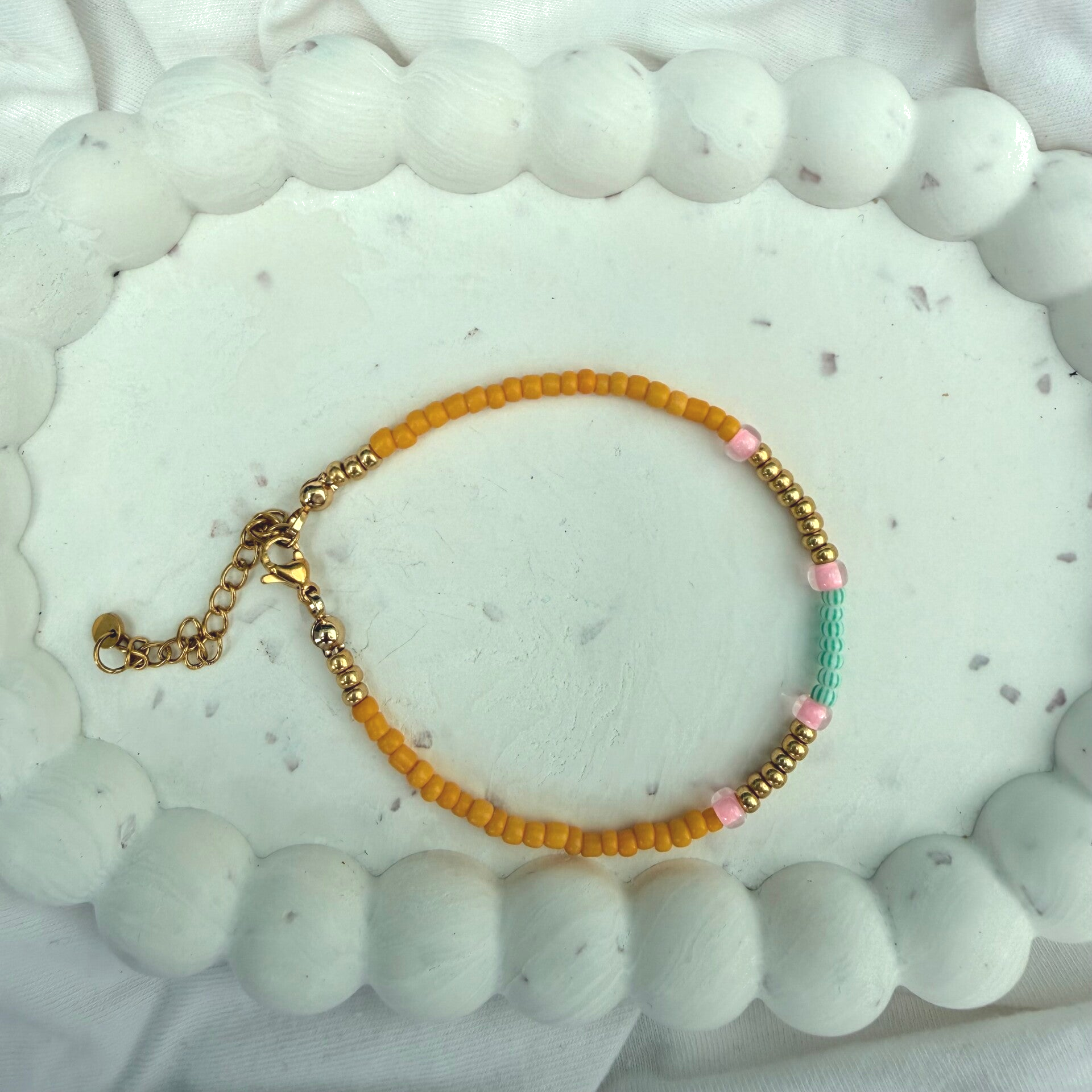 armbanden - zomercollectie/zonnegeel roze goud groen