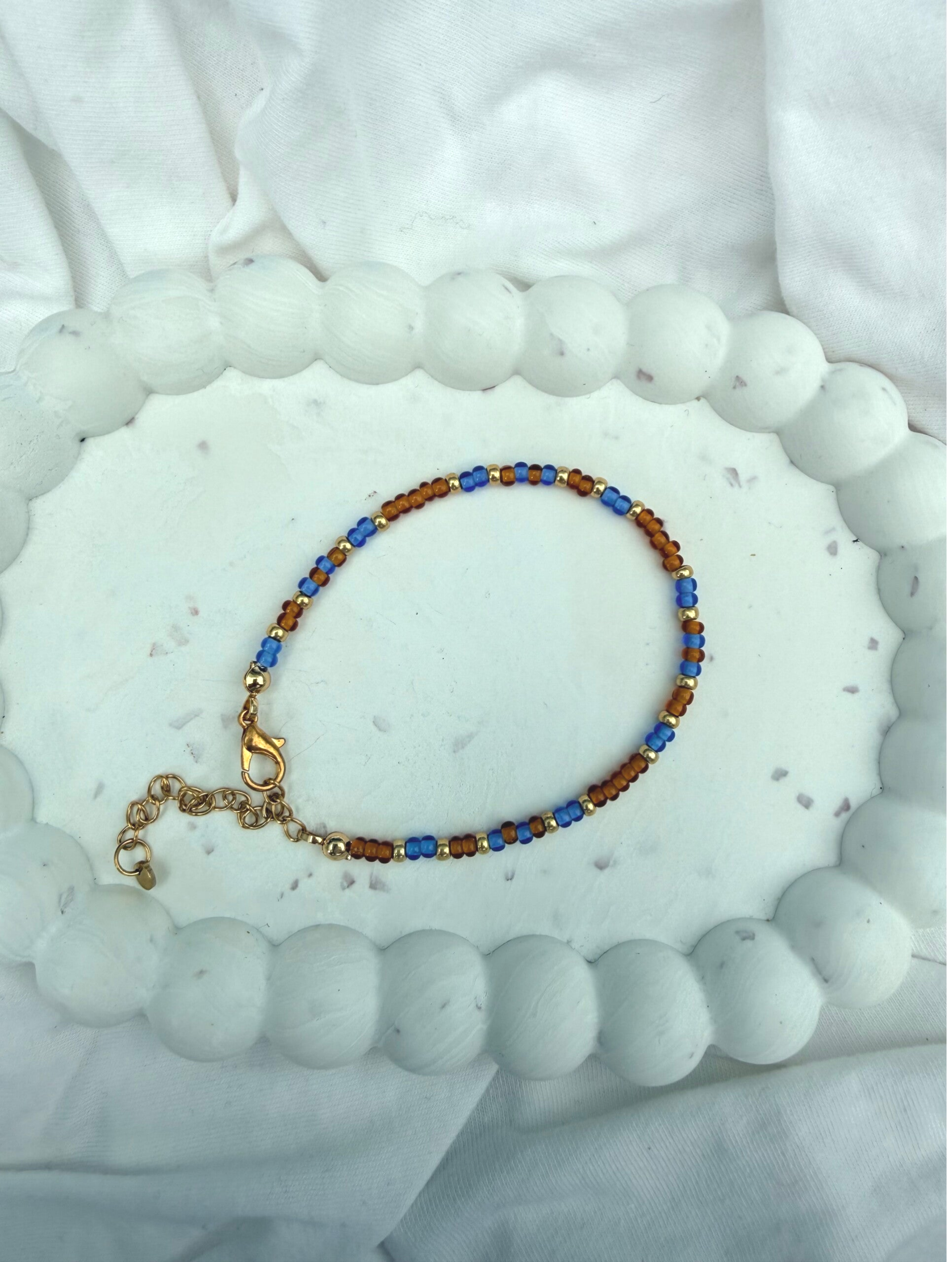 armbanden - zomercollectie/helder Camel blauw goud