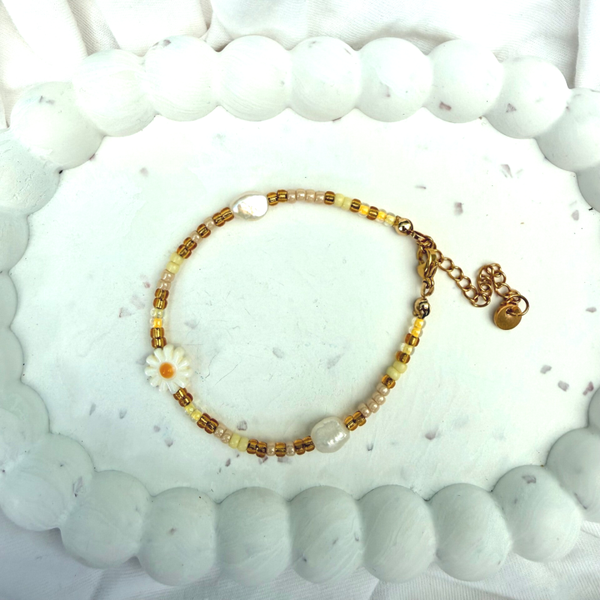 armbanden - zomercollectie/Camel beige bloem