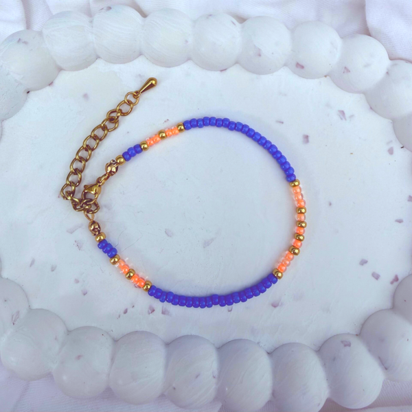 armbanden - zomercollectie/paars zalm goud