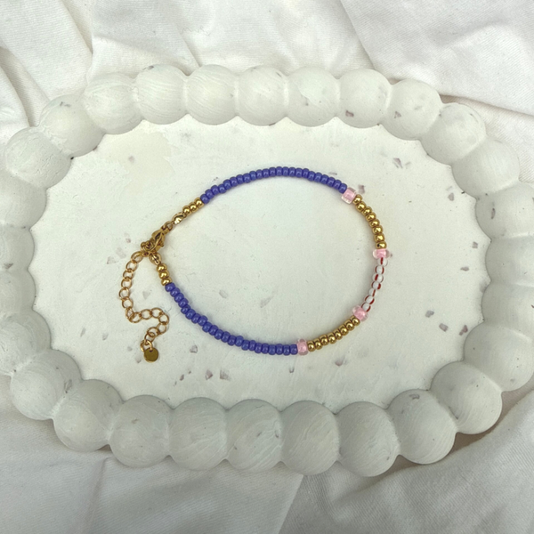 armbanden - zomercollectie/paars goud rood/wit