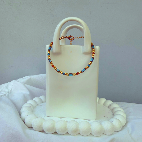 armbanden - timeless -  goud helderblauw