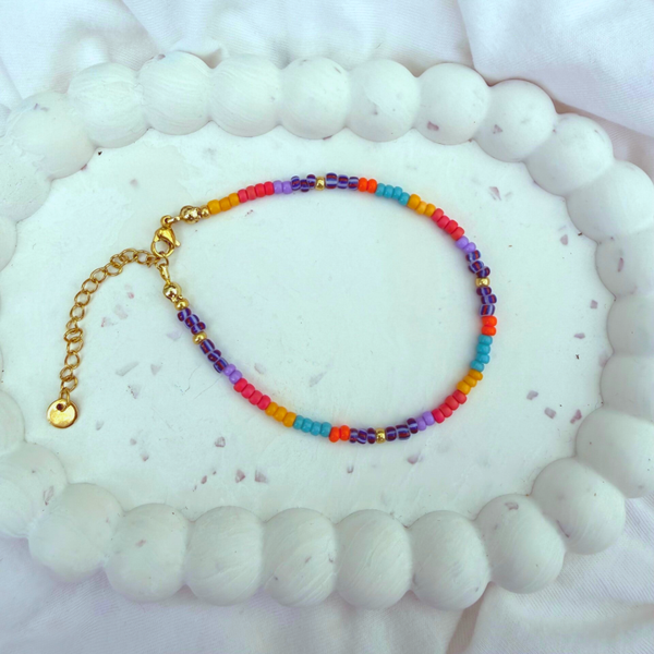 armbanden - zomercollectie/paars oranje geel goud