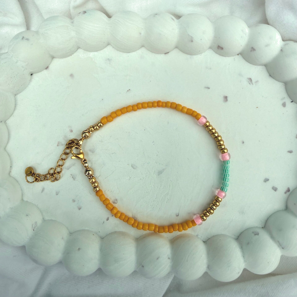 armbanden - zomercollectie/zonnegeel roze goud groen
