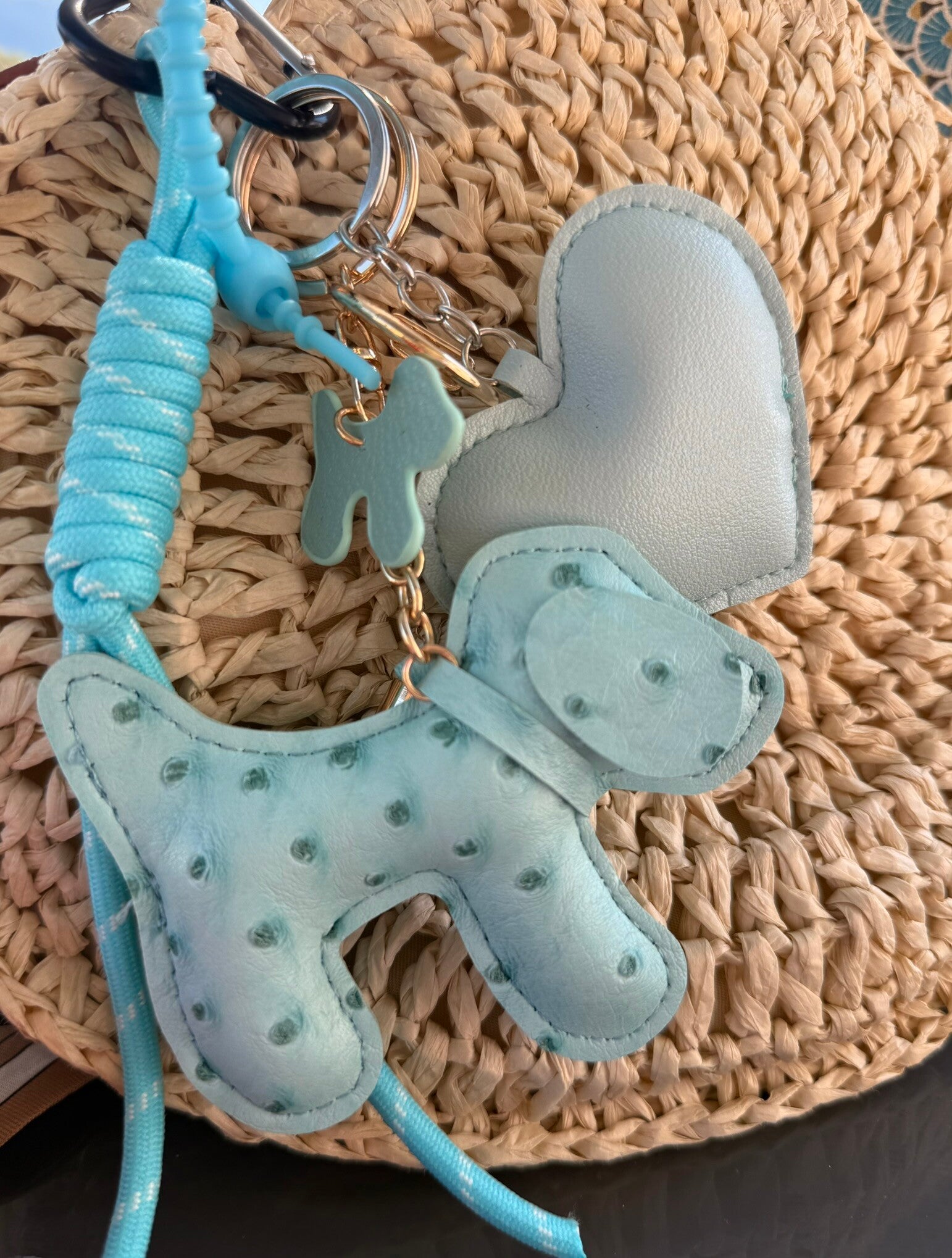 Sleutelhanger - lichtblauw hondje