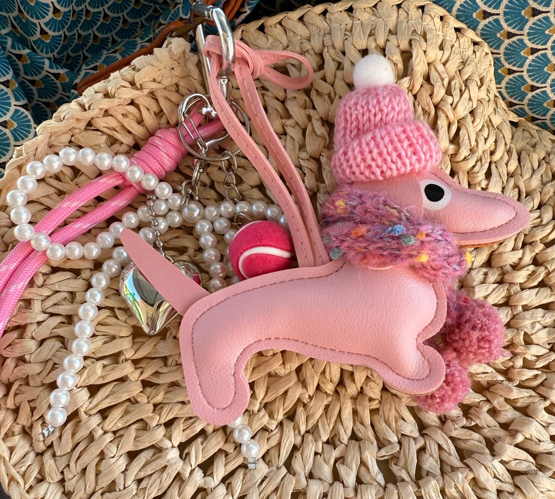 Sleutelhanger - wintertekkel roze