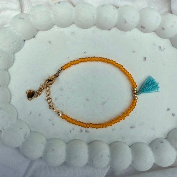 armbanden - zomercollectie/zonnecel blauw pluisje