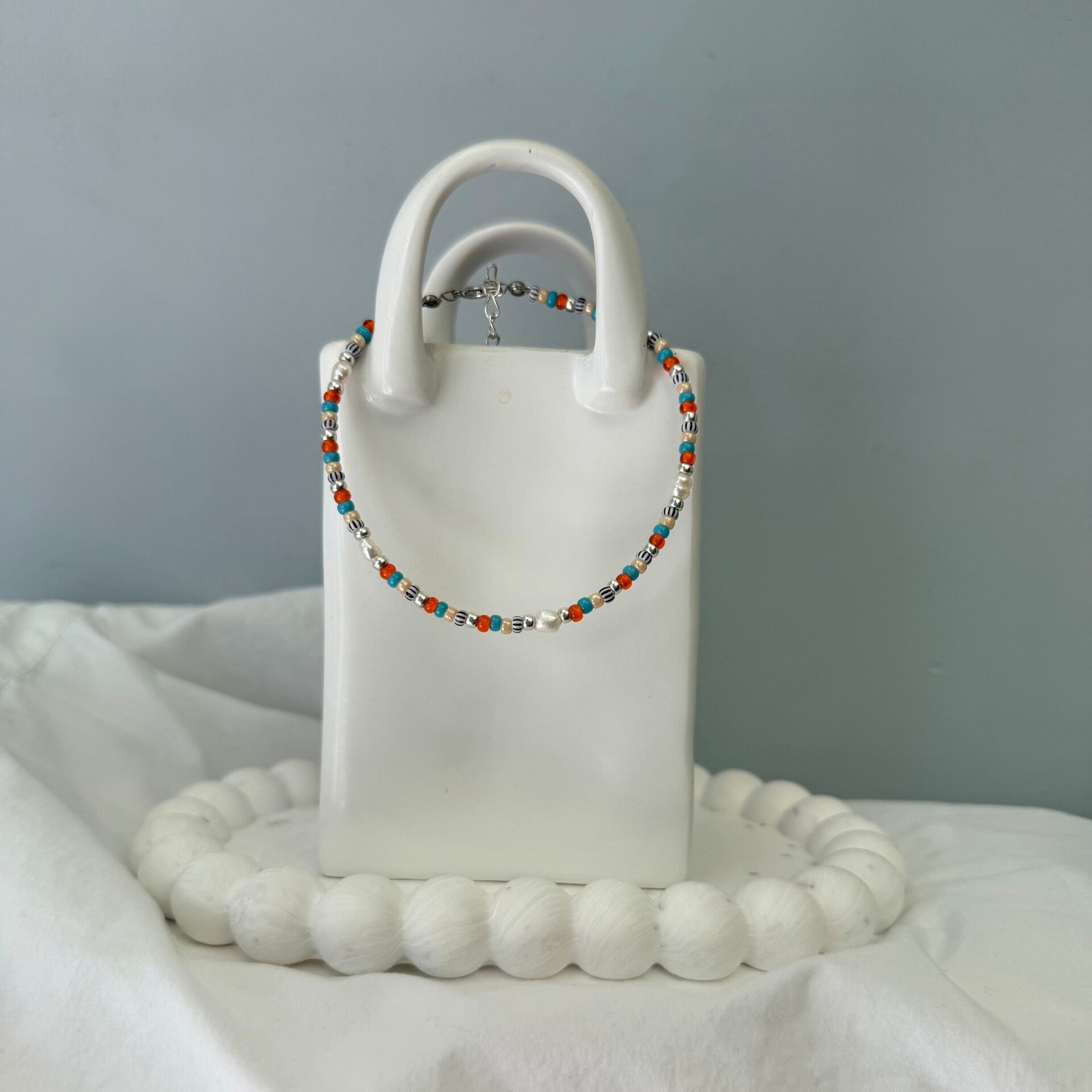 armbanden - timeless 17.5cm - multi oranje zilver