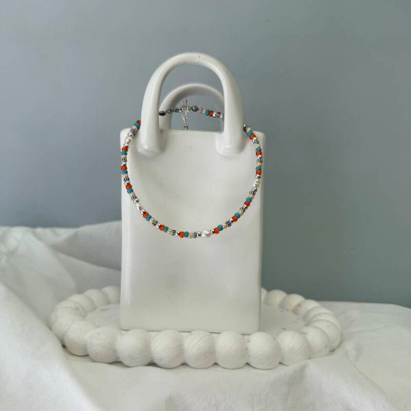 armbanden - timeless 17.5cm - multi oranje zilver