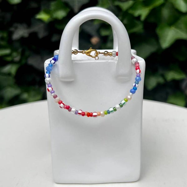 armbanden - zomercollectie/multi en wit