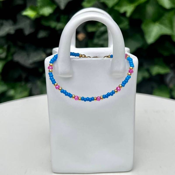 armbanden - zomercollectie/roze-blauw