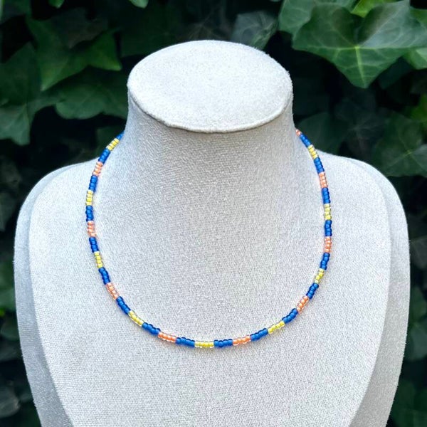 kettingen - zomercollectie/blauw en oranje