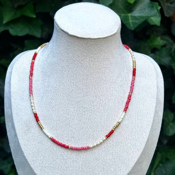 kettingen - zomercollectie/rood en wit