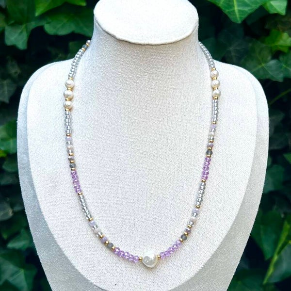 kettingen - timeless/paars en beige