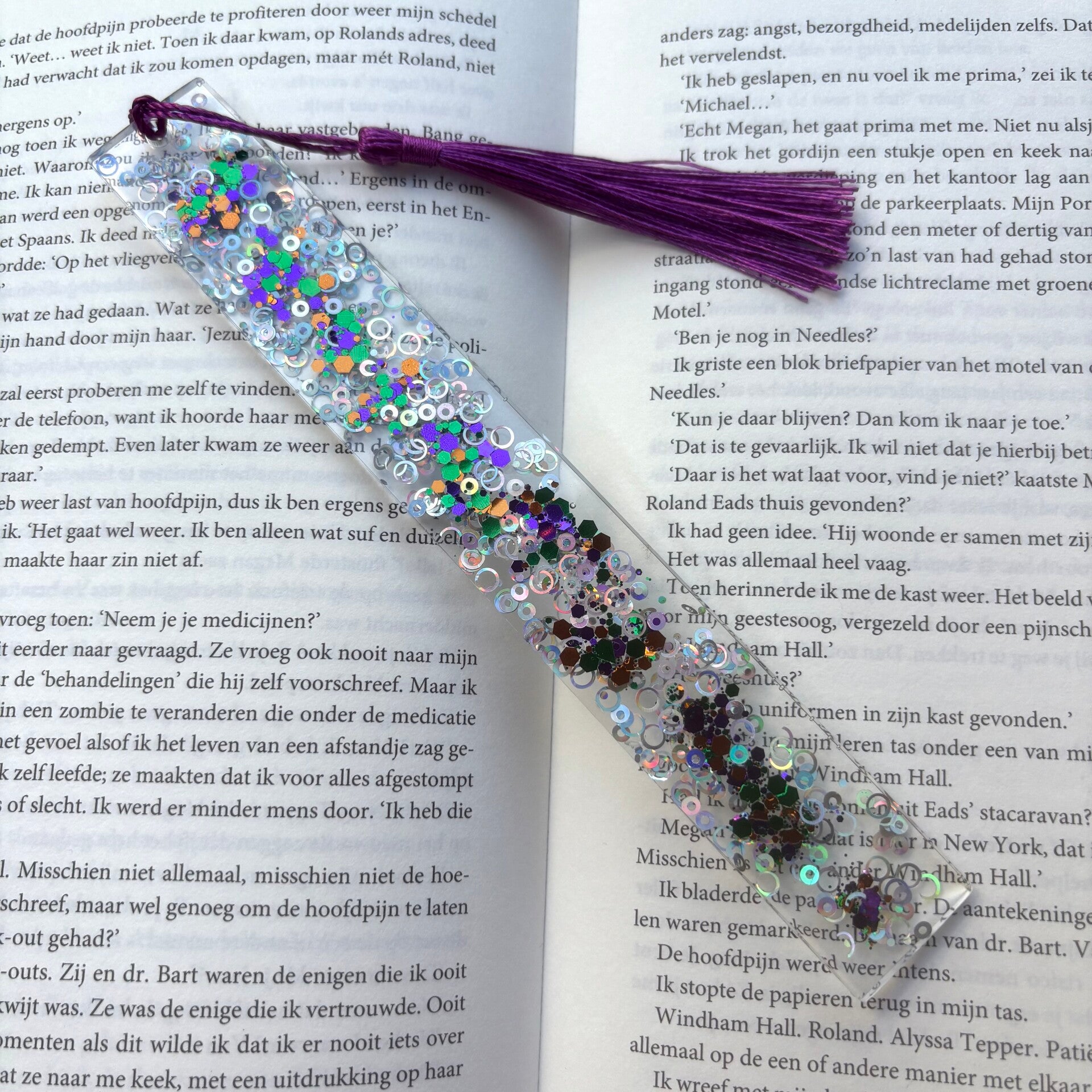 Epoxy - Glitter bomb / paars en zilver