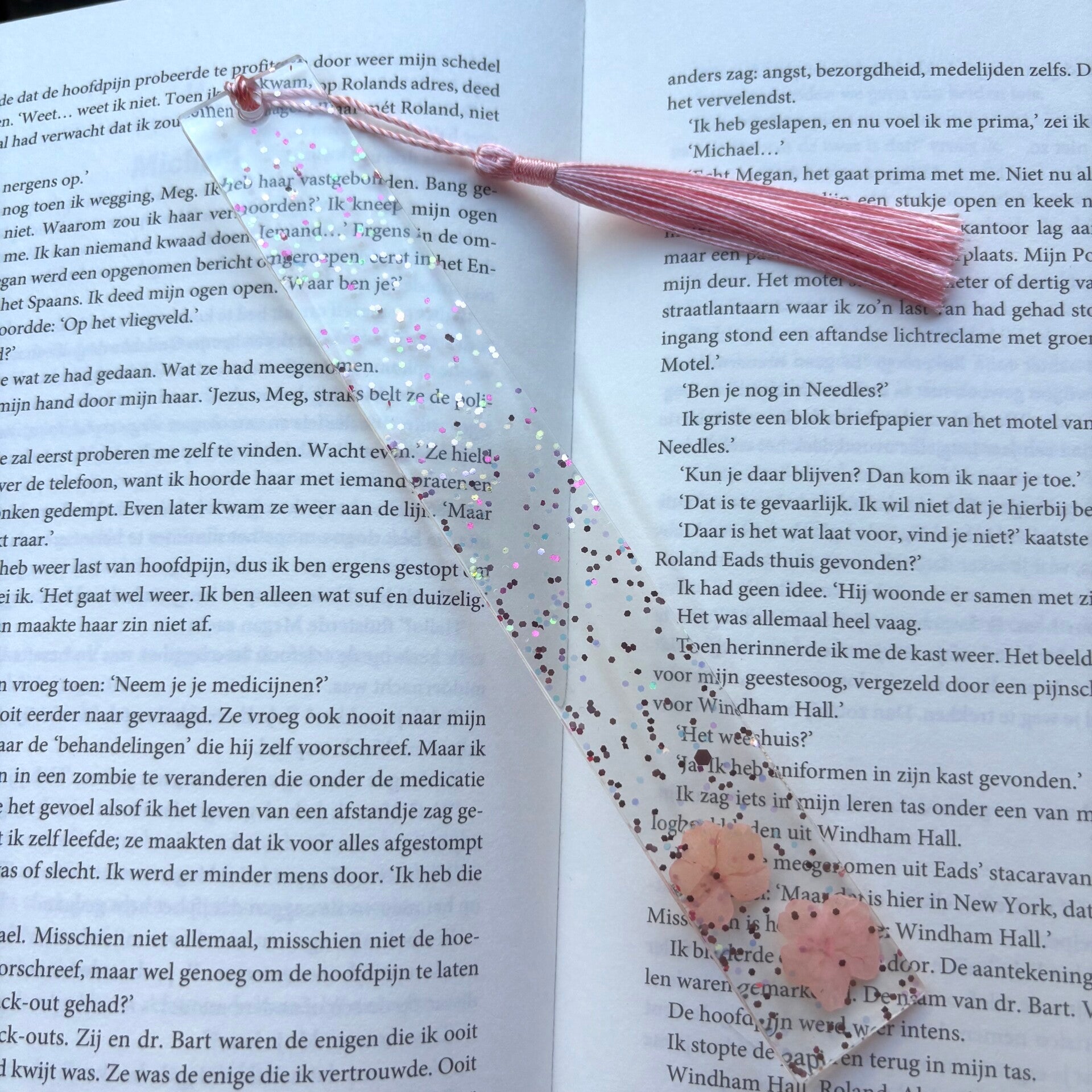 Epoxy - Blossems / roze glitter