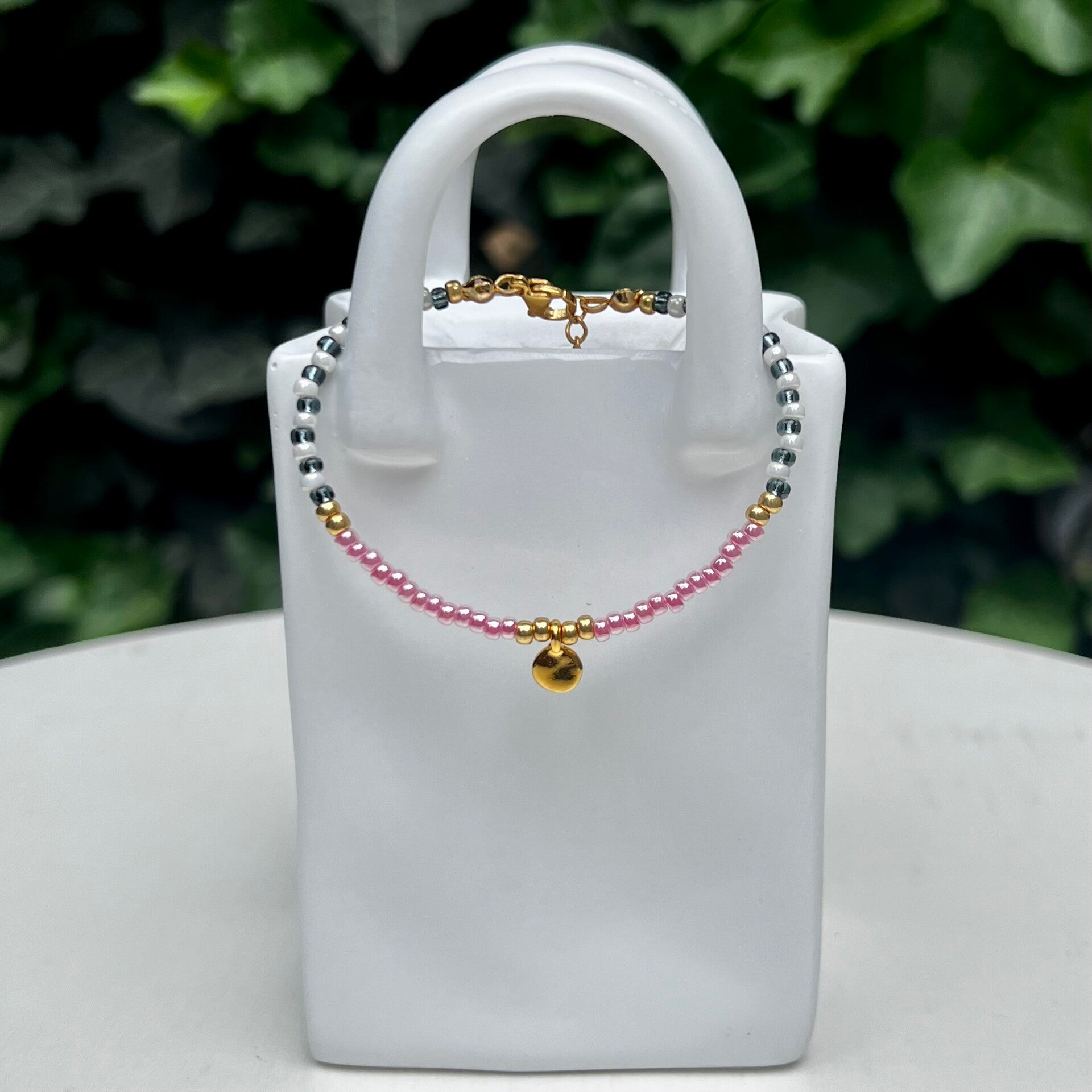 armbanden - timeless/roze met bedel