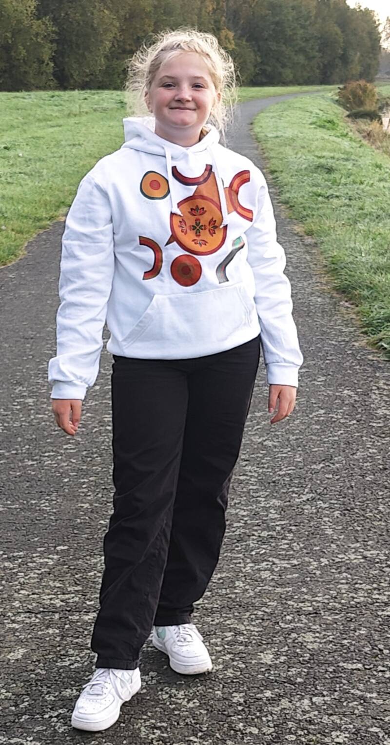 Sweat à capuche blanc unisexe motif Full of Love