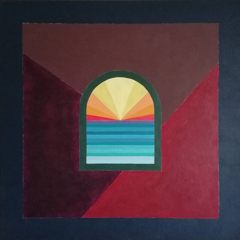 Fenêtre ouverte sur l'espoir : peinture acrylique sur toile