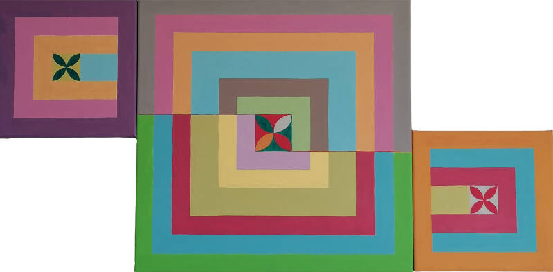 Flammes Jumelles : peinture acrylique sur toile