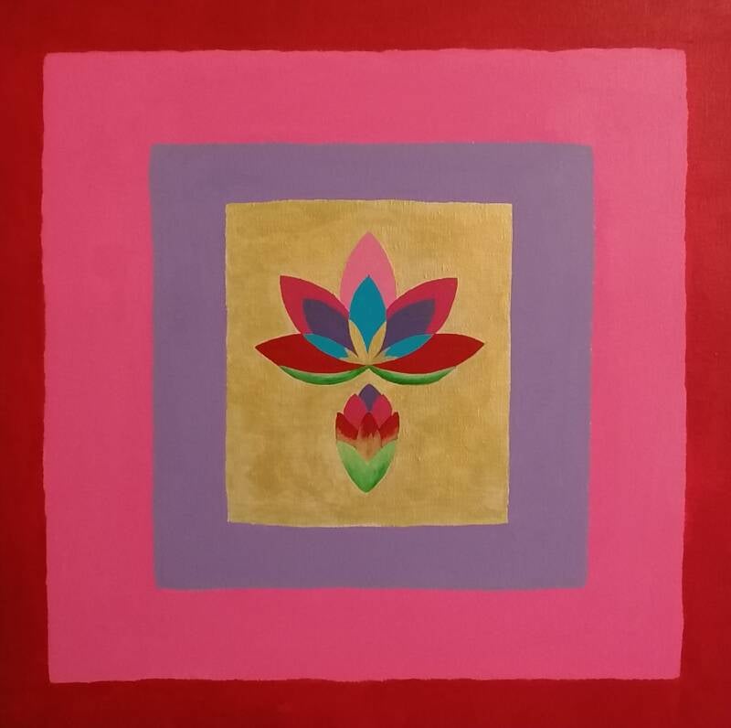 Renaissance série lotus 1 : peinture acrylique sur toile