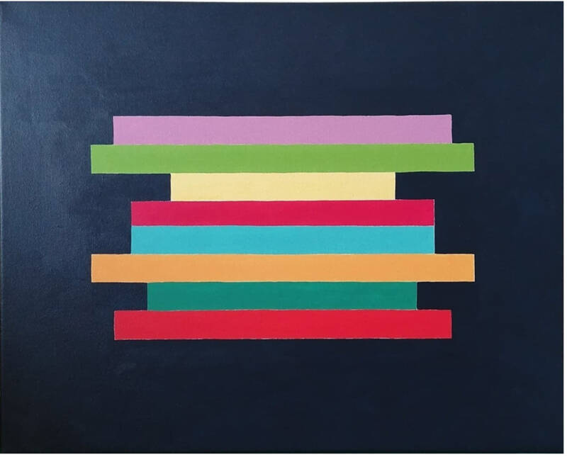 Jeu de lignes : peinture acrylique sur toile