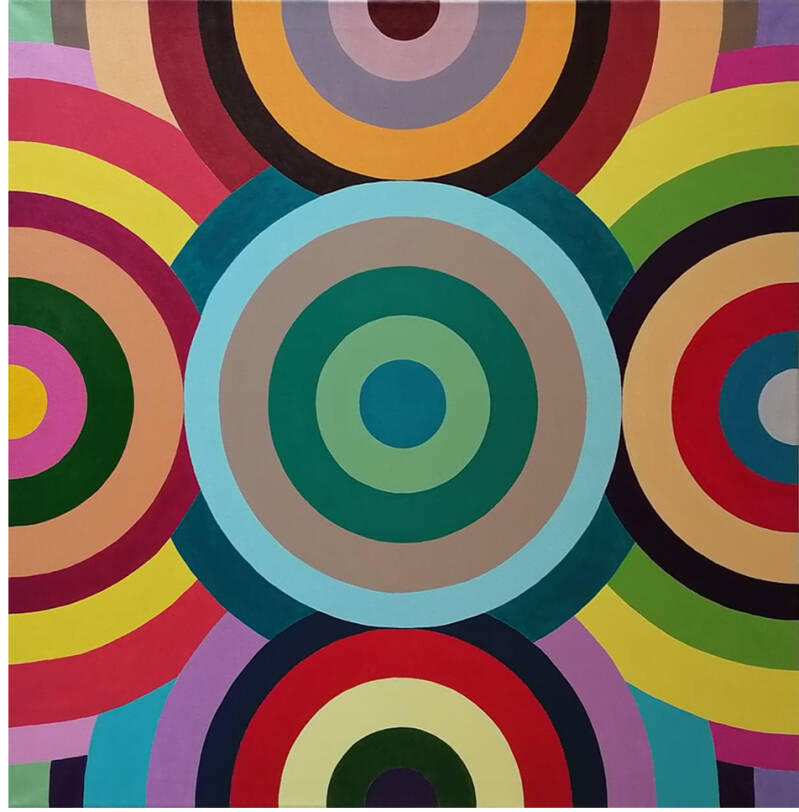 La Ronde des couleurs : peinture acrylique sur toile
