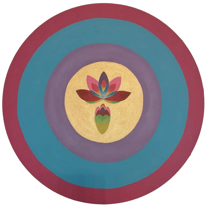 Renaissance série lotus 2 : peinture acrylique sur toile