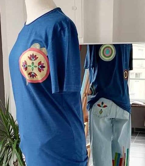 Exposition solo Galerie d'Art Nivelles détail vêtements