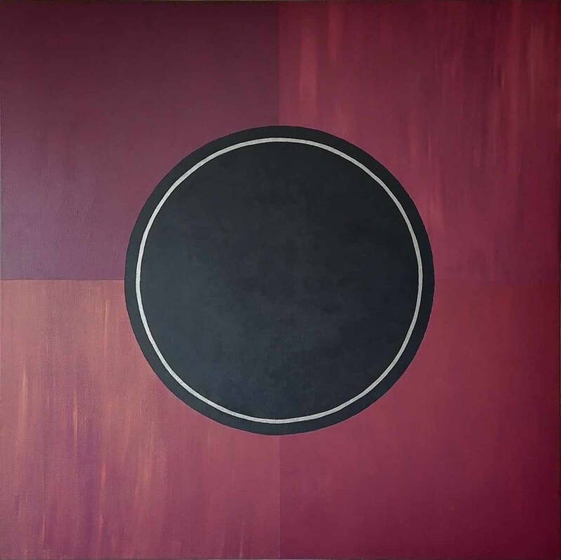 Reviviscence acrylique sur toile format 90 x 90 cm - Entre ici et la dernière demeure, une renaissance, cet Amour éternel.