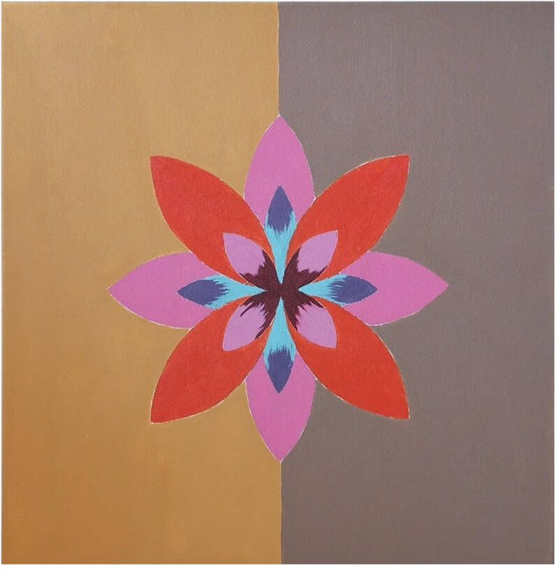 Sur le fil : peinture acrylique sur toile