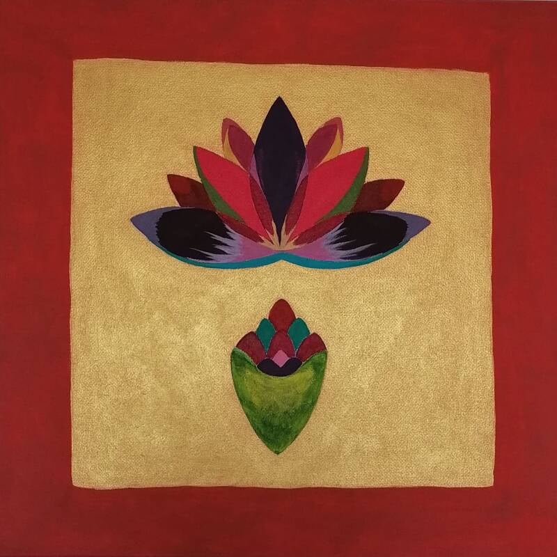 Humilité série Lotus 4 : peinture acrylique sur toile