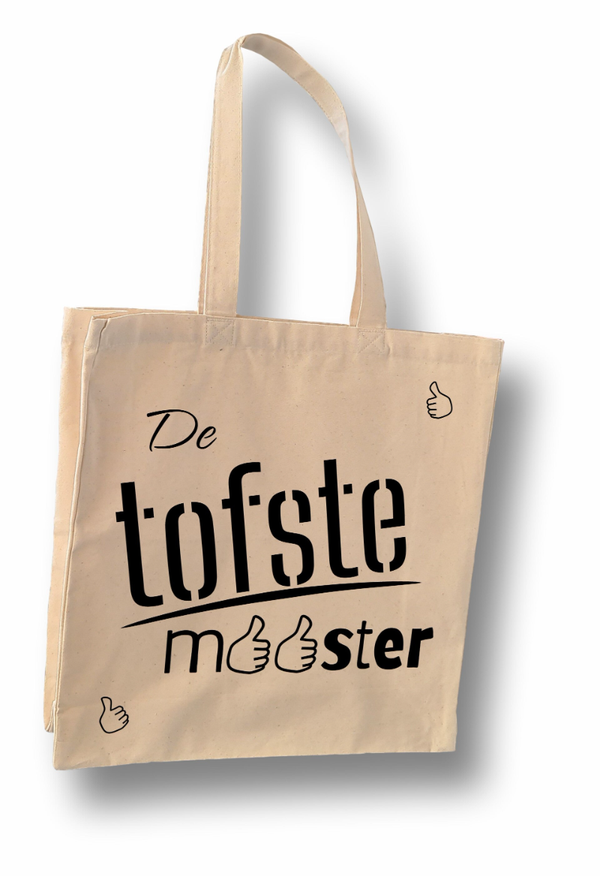 Canvas tas 'De tofste meester'