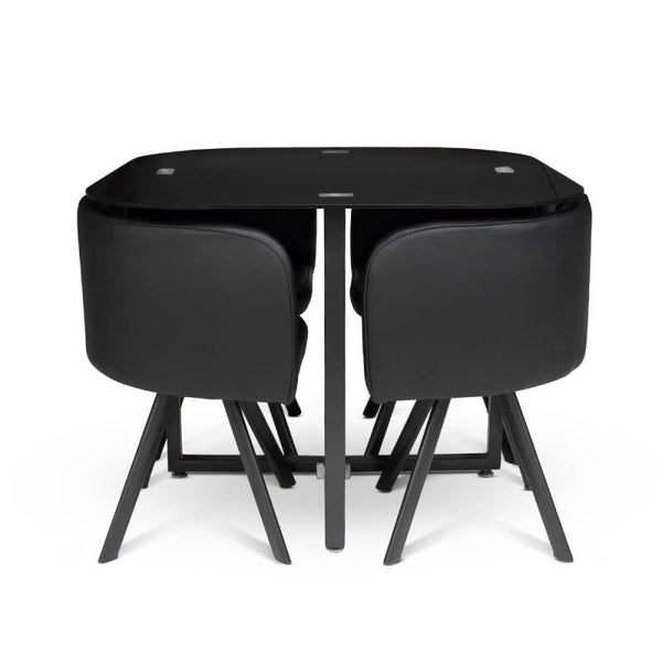 Table de Salle à Manger avec 4 Chaises Blackia Noir