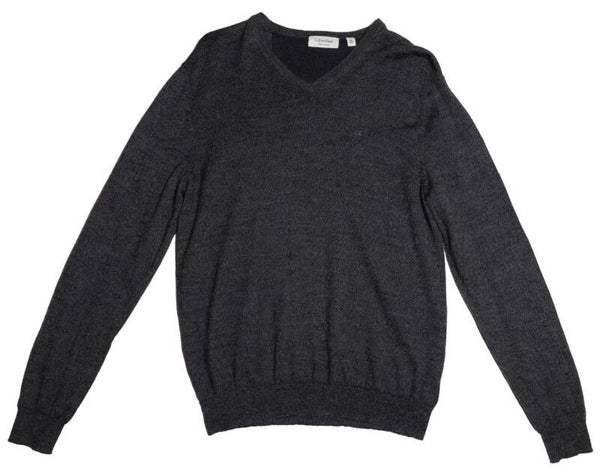 Donkergrijze Calvin Klein V-hals trui - Valt als maat M