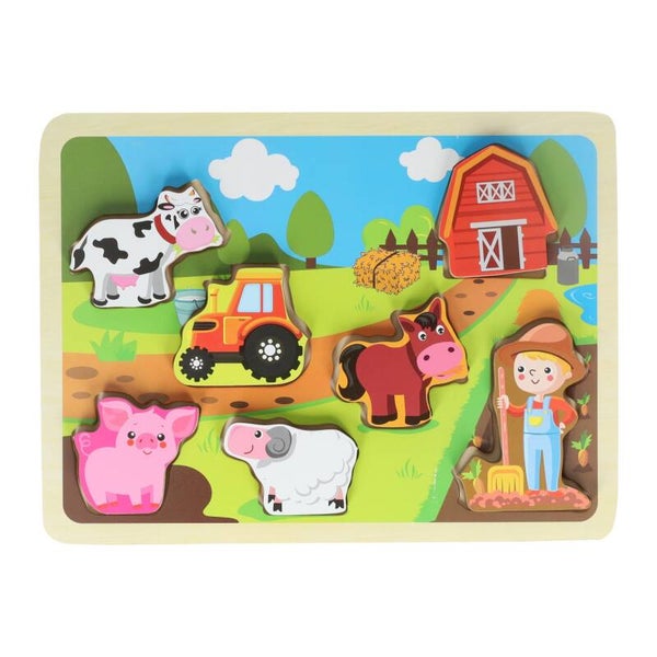 Houten Vormenpuzzel Boerderij - 7 delig