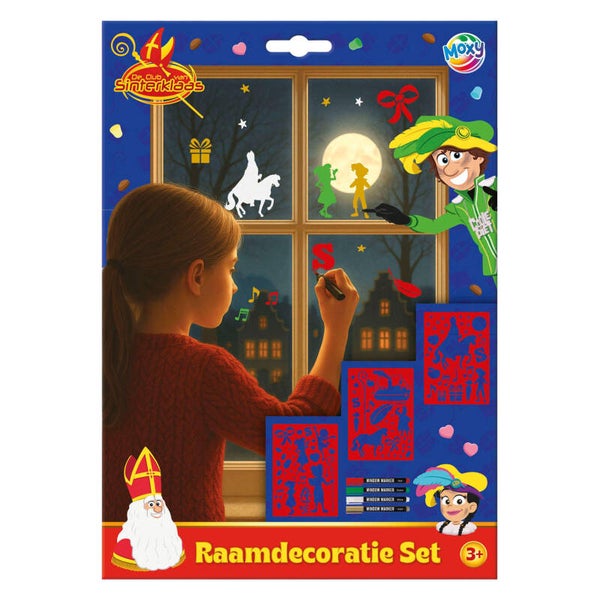 Club van Sinterklaas Raamdecoratieset – 31x22 cm