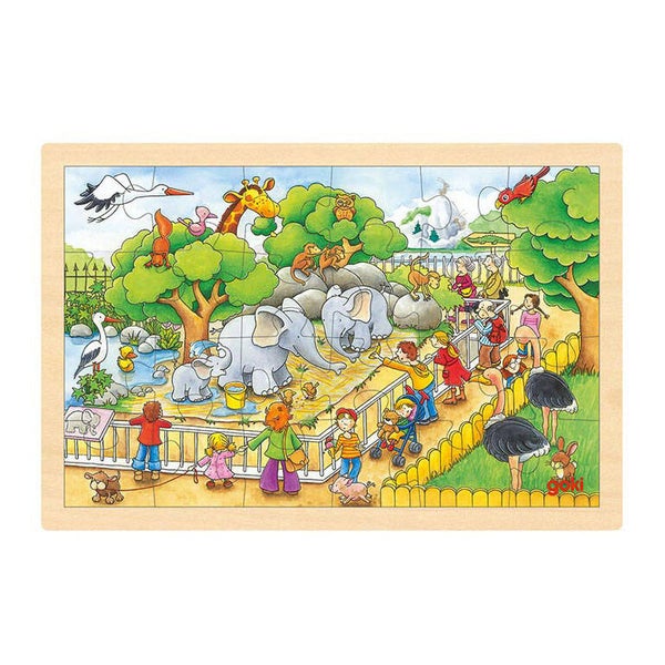 Goki Houten Legpuzzel - Bezoek aan de Dierentuin, 24st.